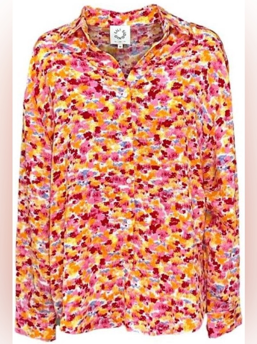 Button-Down Blouse in Multicolor Floral - Lightweight Women's Top